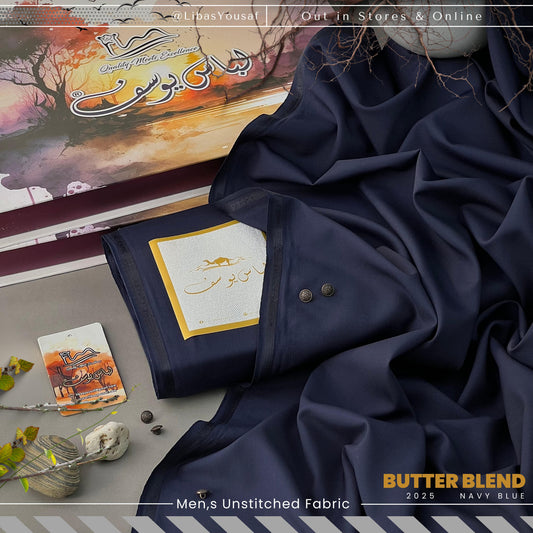 Libas-e-Yousuf's®️  Butter Blend Boski Navy Blue